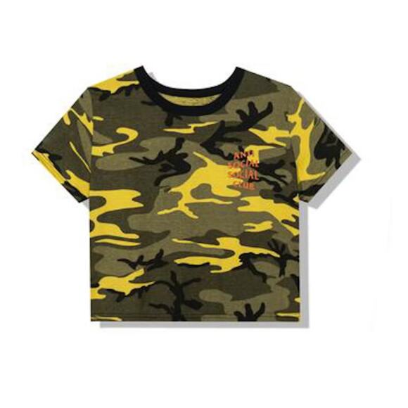 Anti-Social Social Club Camo Crop Top Tee Size Medium - Picture 1 of 4